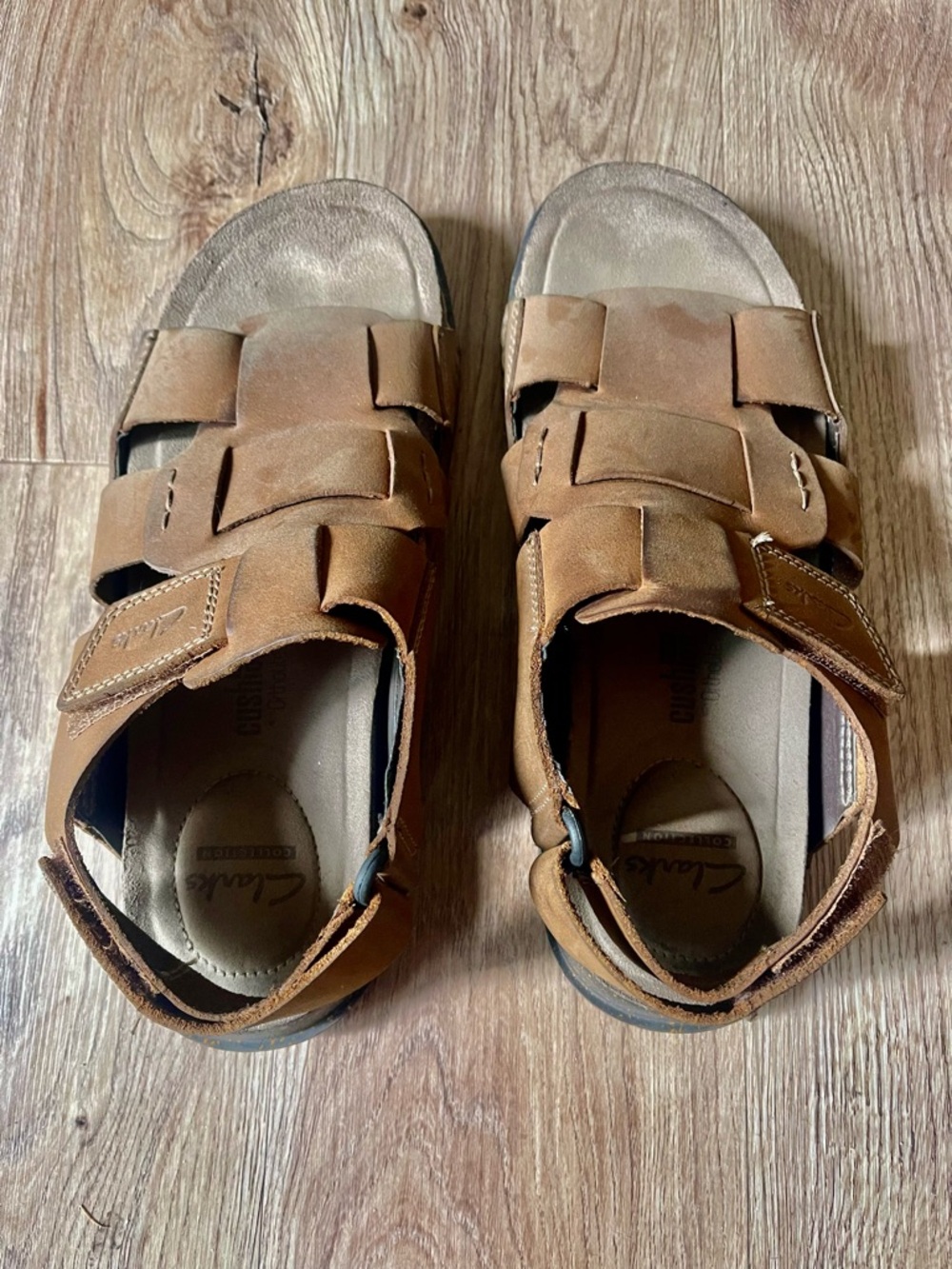 Clarks Men's Tan Leather Fisherman Sandals